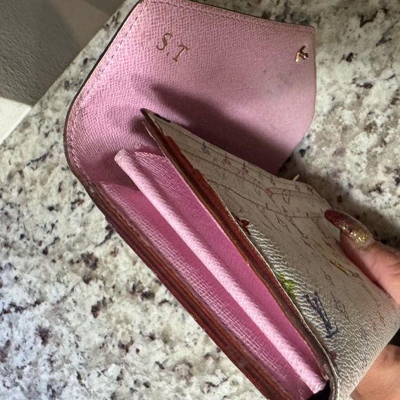 Louis Vuitton white & pink Murakami wallet with dust bag & box - Picture 7 of 17